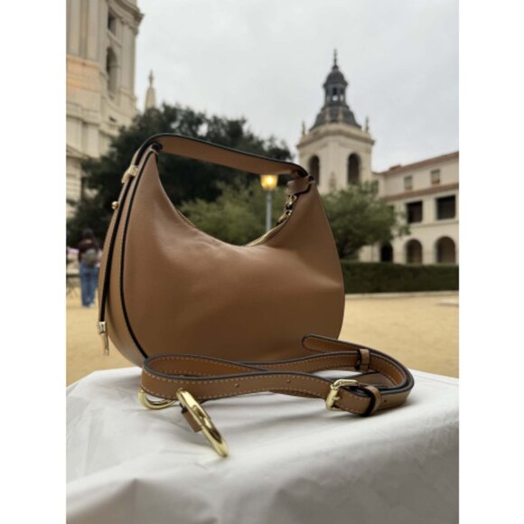 Mia Cognac Italian Shoulder Leather Bag - Picture 1 of 10